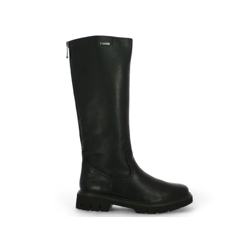 D1W73-00 Remonte women's tall boot with thick notched sole, side view