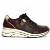 D0T03-35 Sneakers femme talon compensé 42, 43, 44, 45 cuir bordeaux, vue coté