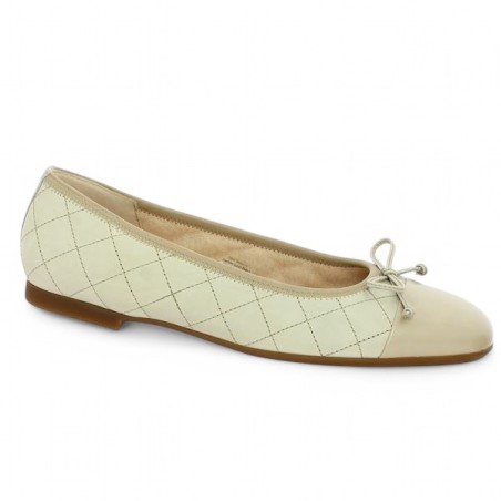 62.612.59 ballerine Gabor grande pointure beige matelassée Shoesissime, vue profil 62.612.59 ballerine Gabor grande pointure beige matelassée Shoesissime, vue profil