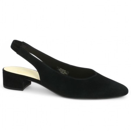escarpin petit talon ouvert talon velours noir 8, 8.5, 9, 9.5 Gabor, vue profil escarpin petit talon ouvert talon velours noir 8, 8.5, 9, 9.5 Gabor, vue profil
