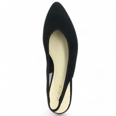 escarpin grande taille sling back velours noir grande pointure Gabor, vue dessus