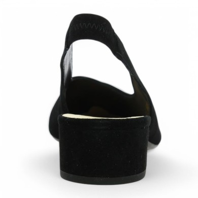 escarpin petit talon velours noir 42, 43, 44, 42.5 Gabor Shoesissime, vue arrière