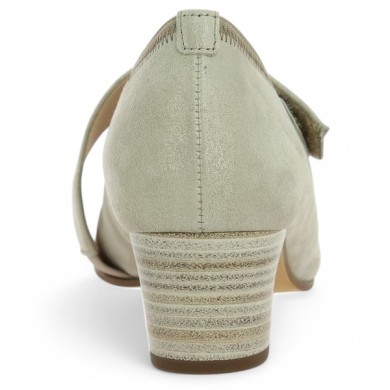 escarpin Gabor Beige petit talon grande pointure à bride Shoesissime, vue arrière