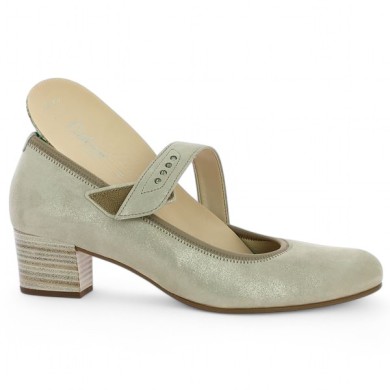 Escarpin semelle amovible beige grande taille femme Shoesissime, vue détails