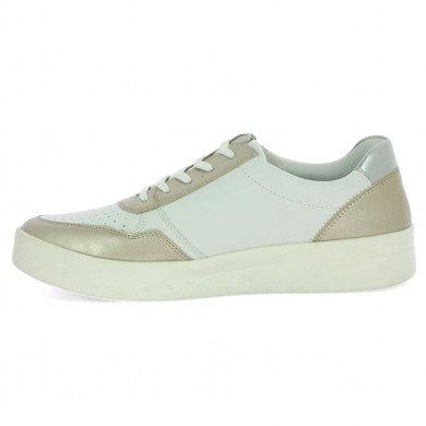 Baskets mode femme grande taille blanche et dorée Shoesissime, vue intérieure