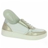 Baskets femme semelle amovible 42, 43, 44, 45 blanche et dorée, vue détails