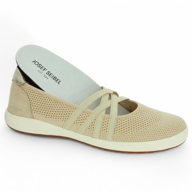 Ballerine beige élastiquée semelle amovible grande taille Josef Seibel, vue détails