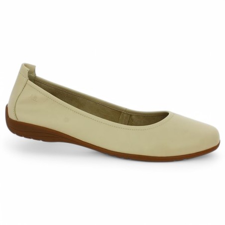 Ballerine Josef Seibel écru grande taille Shoesissime, vue profil Ballerine Josef Seibel écru grande taille Shoesissime, vue profil