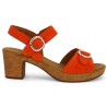 Nu-pieds orange Gabor 64.64.13 sabot grande pointure Shoesissime, vue coté