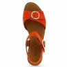 Sandale réglable Gabor grande taille velours orange Shoesissime, vue dessus