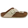 nu-pieds femme grande taille doré entre-doigts Shoesissime, vue coté