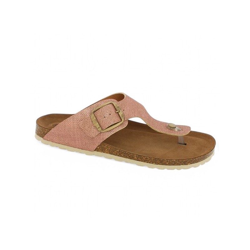 claquette femme 42, 43, 44, 45 rose entredoigts Shoesissime, vue profil