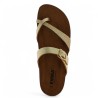 Nu-pieds doré femme 42, 43, 44, 45 entredoigts semelle liège Shoesissime, vue dessus