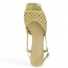 sandale mode petit talon tressée dorée grande taille femme mode Shoesissime, vue dessus