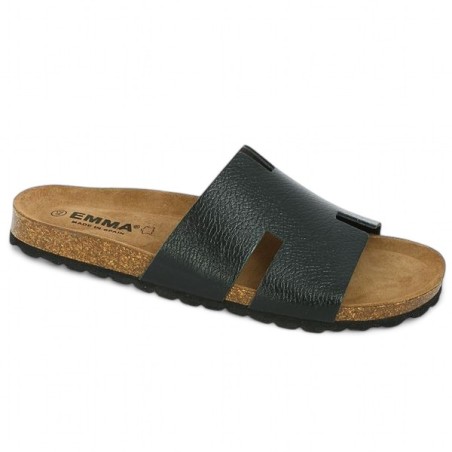 Calipso - Black mule with cork sole - Barefoot women large size - Shoesissime Calipso - Black mule with cork sole - Barefoot women large size - Shoesissime