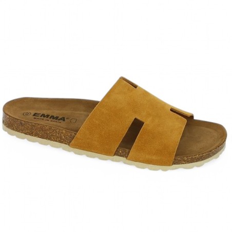 Calipso - Claquette camel semelle liege - Mule grande taille - Shoesissime Calipso - Claquette camel semelle liege - Mule grande taille - Shoesissime