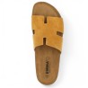 Calipso - Claquette camel semelle liege - Mule grande taille - Shoesissime