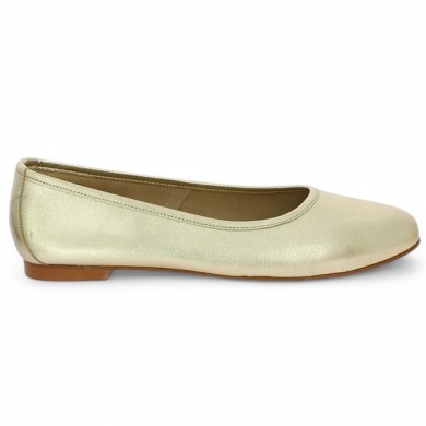 ballerine dorée femme grande taille Shoesissime, vue coté
