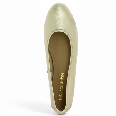 ballerine cuir doré femme grande pointure Shoesissime, vue dessus