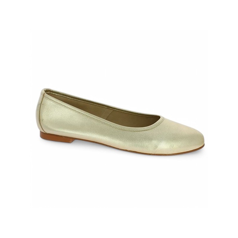 ballerine dorée sans noeud 42, 43, 44, 45 Shoesissime, vue profil