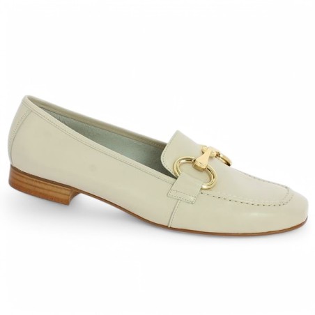 mocassin grande taille femme chaine dorée blanc cassé Shoesissime, vue profil mocassin grande taille femme chaine dorée blanc cassé Shoesissime, vue profil