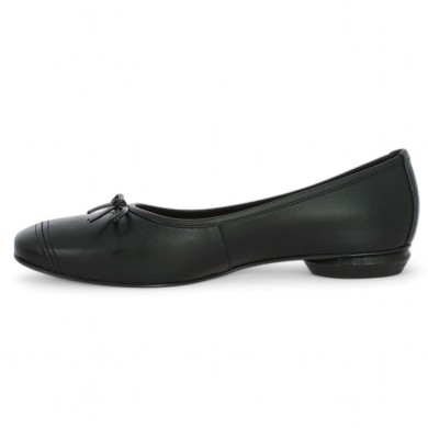 ballerine grande pointure petit talon cuir noir Shoesissime, vue intérieure