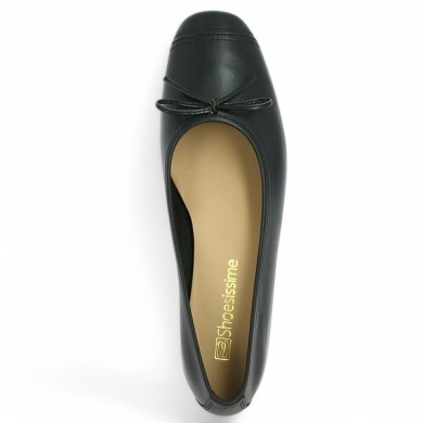 ballerine noire montant haut grande taille Shoesissime, vue coté