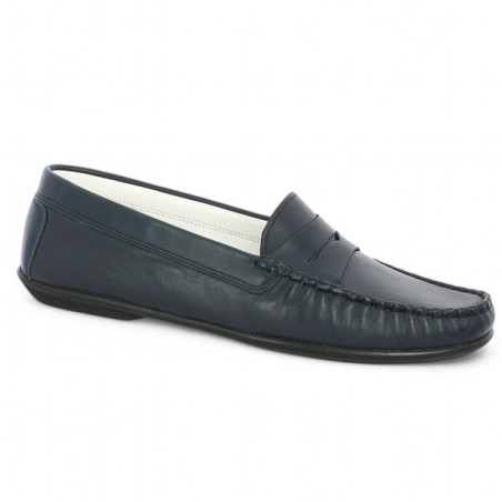 mocassin femme confort bleu marine 42, 43, 44, 45 Shoesissime, vue profil mocassin femme confort bleu marine 42, 43, 44, 45 Shoesissime, vue profil