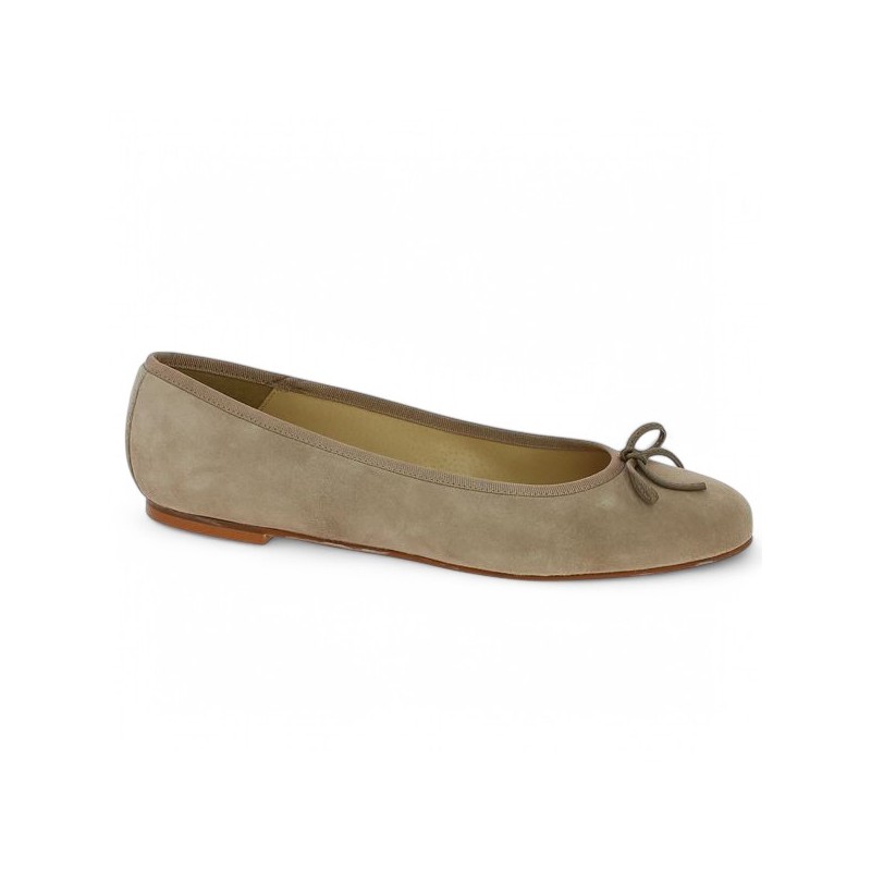 ballerines velours beige 42, 43, 44, 45, vue profil