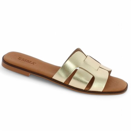 mule dorée femme grande taille Shoesissime, vue profil mule dorée femme grande taille Shoesissime, vue profil