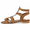 Roma - Sandale spatiate italienne cuir camel - Sandales grande taille femme - Shoesissime
