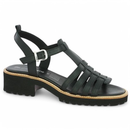 sandale italie femme 42, 43, 44, 45 cuir noir Shoesissime, vue profil sandale italie femme 42, 43, 44, 45 cuir noir Shoesissime, vue profil
