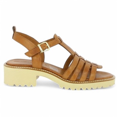 Pia - Camel leather sandal