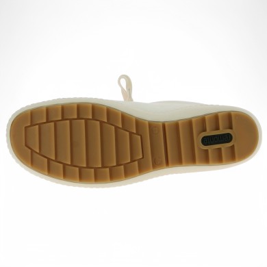 baskets femme 42, 43, 44, 45 semelle crantée cuir blanc Shoesissime, vue semelle