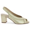 Louise - Escarpin Sandale en Cuir Doré - Ceremonial Shoes Large Sizes - Shoesissime