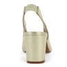 Louise - Escarpin Sandale en Cuir Doré - Ceremonial Shoes Large Sizes - Shoesissime