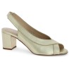 Louise - Escarpin Sandale en Cuir Doré - Ceremonial Shoes Large Sizes - Shoesissime