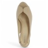 escarpin grande taille ouvert à l'avant et au talon cuir beige femme Shoesissime, vue dessus