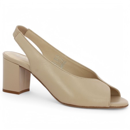 Sandale habillée talon beige 42, 43, 44, 45 Shoesissime, vue profil Sandale habillée talon beige 42, 43, 44, 45 Shoesissime, vue profil