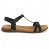 nu-pieds cuir noir Fabrizia 01 femme 42, 43, 44, 45 Josef Seibel Shoesissime, vue coté