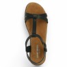 nu-pieds cuir noir Fabrizia 01 femme grande pointure Josef Seibel Shoesissime, vue dessus