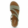 sandale plate velours vert grande taille femme Gabor Shoesissime, vue dessus