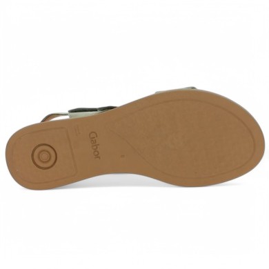 Come - 62.733.11 nu-pieds velours vert - Sandale Gabor grande taille - Shoesissime
