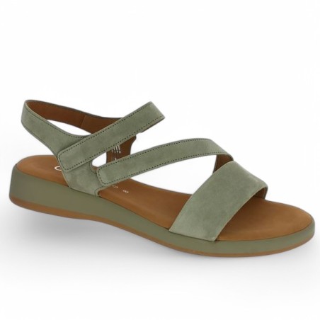 62.733.11 sandale plate Gabor vert pistache 42, 42.5 43, 44 femme Shoesissime, vue profil 62.733.11 sandale plate Gabor vert pistache 42, 42.5 43, 44 femme Shoesissime, vue profil