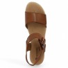 sandale sabot femme grande pointure Remonte cuir camel, vue dessus