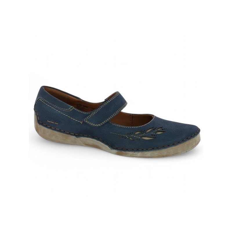 Fergey 58 Josef Seibel femme grande taille cuir bleu Shoesissime, vue profil