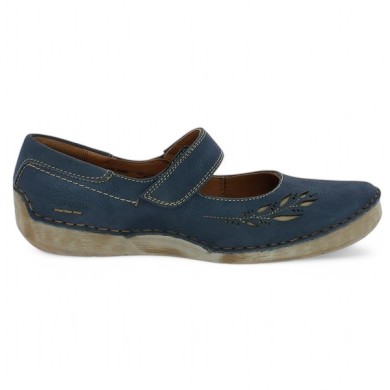 Fergey 58 Josef Seibel femme grande pointure cuir bleu Shoesissime, vue coté