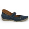 chaussure bleu à brides semelle amovible femme grande taille Shoesissime, vue détails