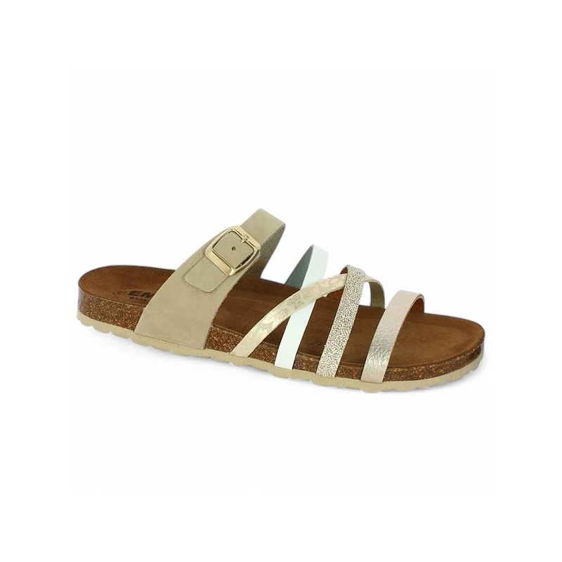 sandale liège multi-brides femme grande taille Shoesissime, vue profil