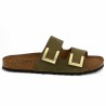 Aloha - Mule with khaki green cork sole - Claquette grande pointure femme - Shoesissime